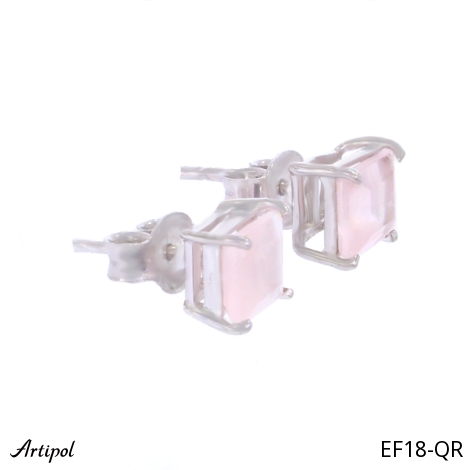 Earrings EF18-QR with real Rose Quartz