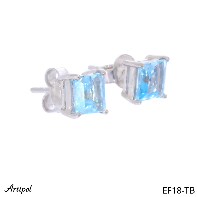 Earrings EF18-TB with real Blue Topaz
