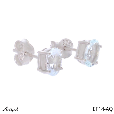 Boucles d'oreilles EF14-AQ en Aigue-marine véritable