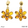 Earrings E5001-BV with real Amber gold plated
