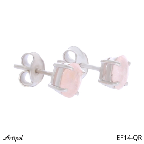 Boucles d'oreilles EF14-QR en Quartz rose véritable