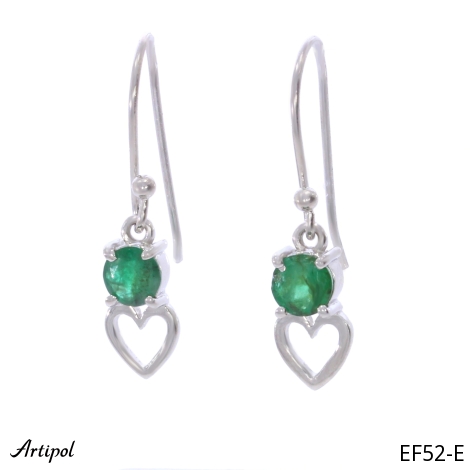 Earrings EF52-E with real Emerald