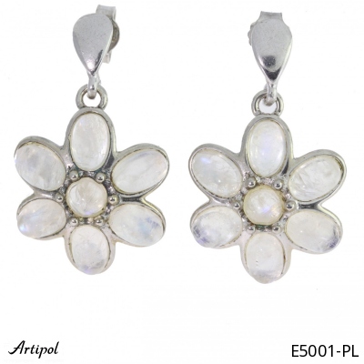 Earrings E5001-PL with real Moonstone