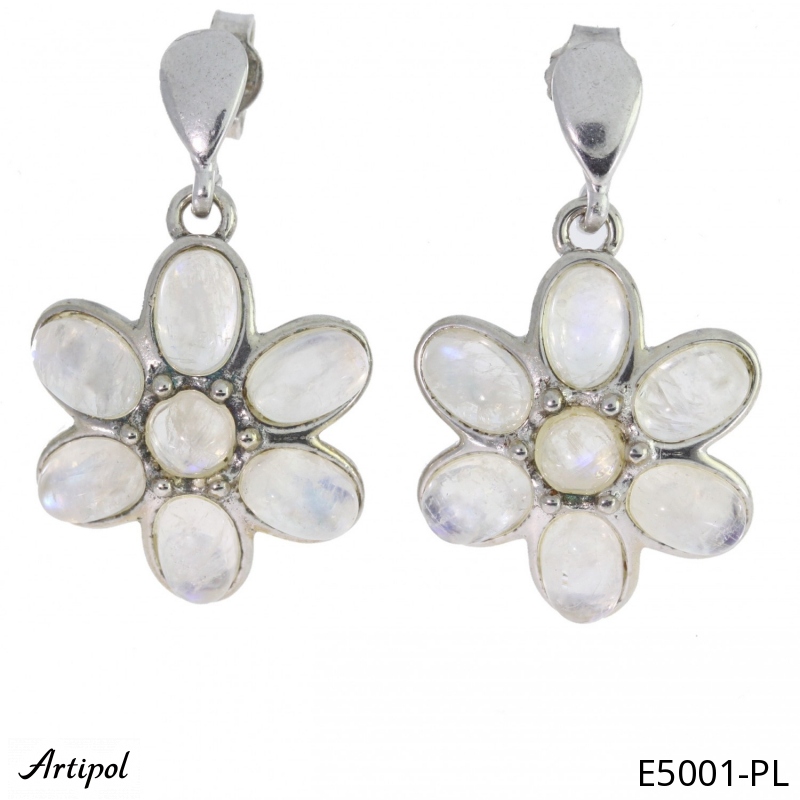 Earrings E5001-PL with real Moonstone