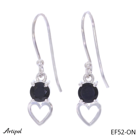 Boucles d'oreilles EF52-ON en Onyx noir véritable