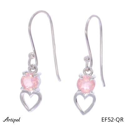 Earrings EF52-QR with real Rose quartz