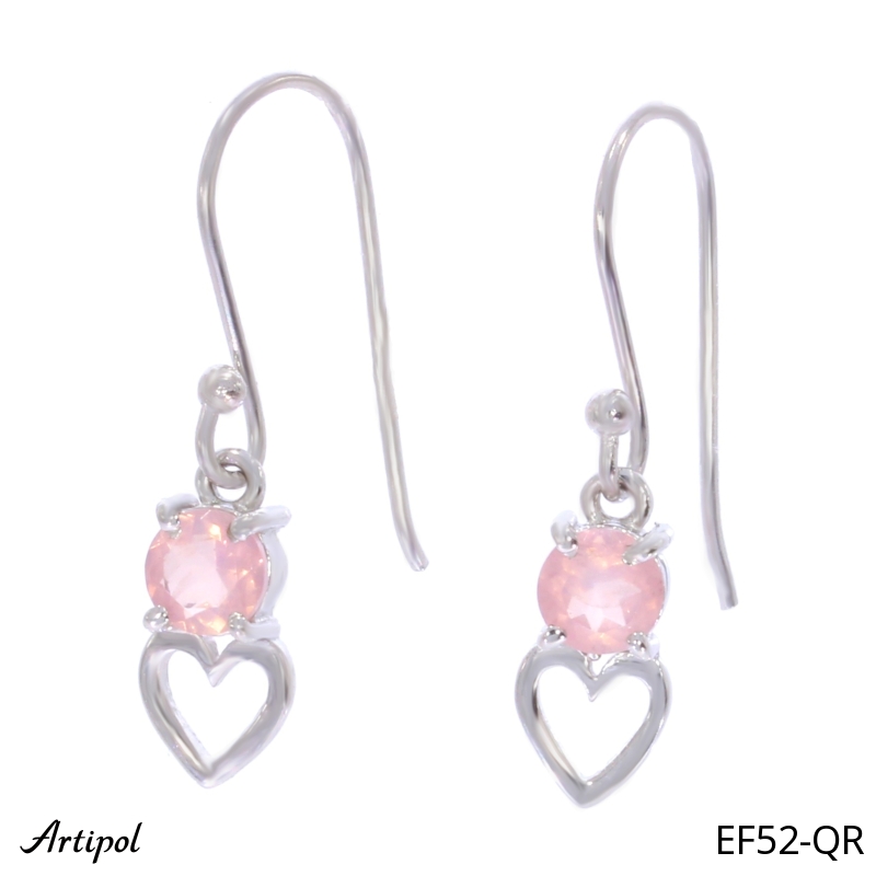 Boucles d'oreilles EF52-QR en Quartz rose véritable