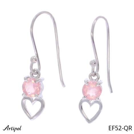 Ohrringe EF52-QR mit echter Rosenquarz