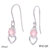 Boucles d'oreilles EF52-QR en Quartz rose véritable