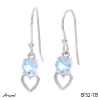 Boucles d'oreilles EF52-TB en Topaze bleue véritable