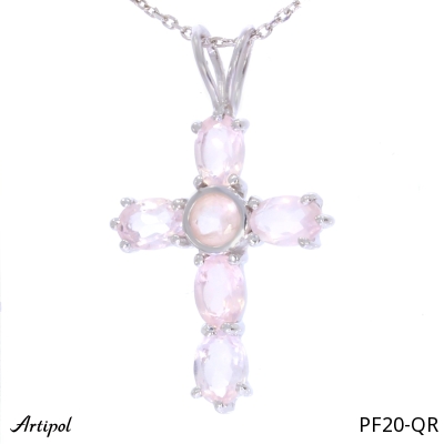 Anhänger PF20-QR mit echter Rosenquarz