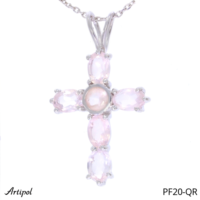 Pendentif PF20-QR en Quartz rose véritable