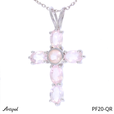 Pendentif PF20-QR en Quartz rose véritable