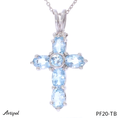 Pendentif PF20-TB en Topaze bleue véritable