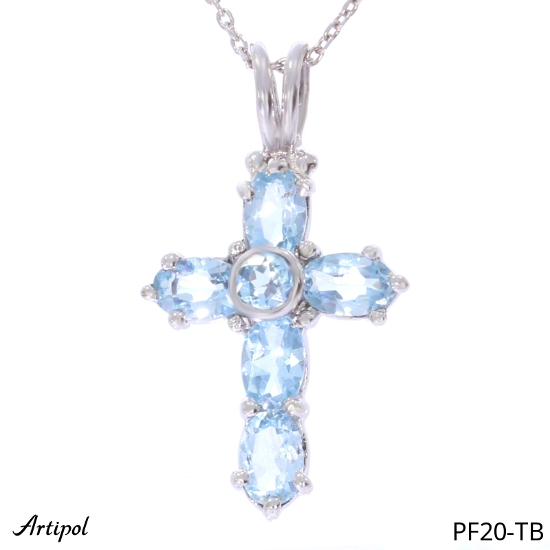 Pendentif PF20-TB en Topaze bleue véritable