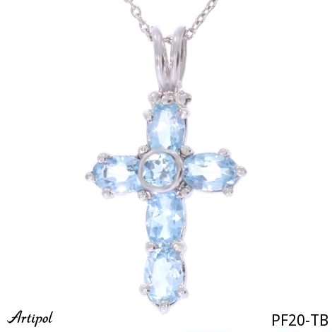 Pendant PF20-TB with real Blue topaz