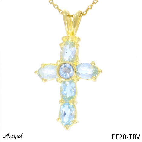Pendant PF20-TBV with real Blue topaz