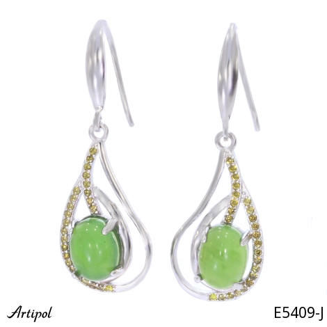 Earrings E5409-J with real Jade