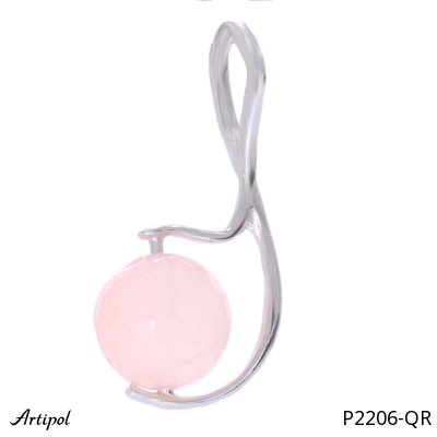 Pendant P2206-QR with real Rose quartz