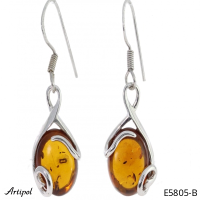 Earrings E5805-B with real Amber