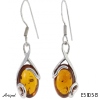 Earrings E5805-B with real Amber