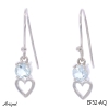 Boucles d'oreilles EF52-AQ en Aigue-marine véritable