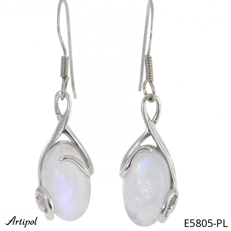 Earrings E5805-PL with real Moonstone