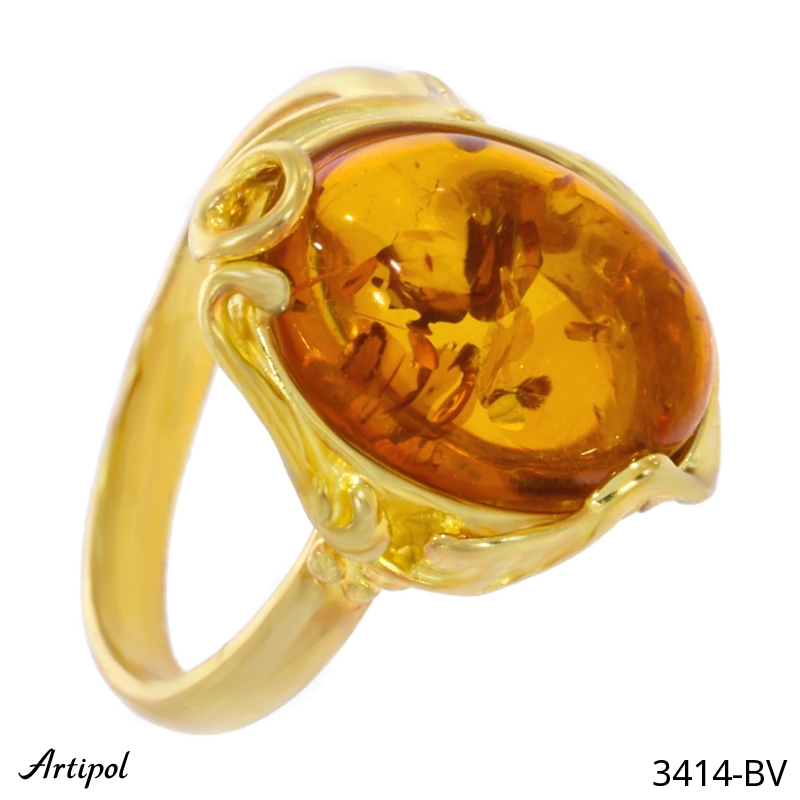 Ring 3414-BV with real Amber