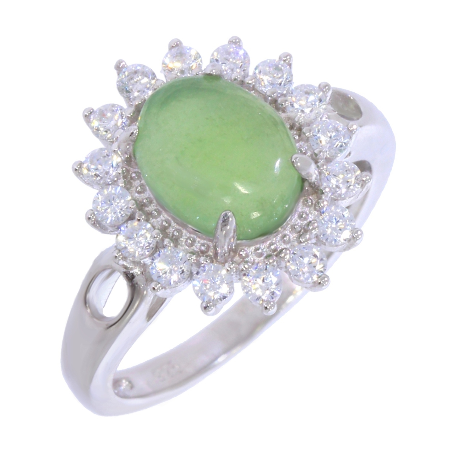 YZDKJ Naturel Jasper Green Jade Anneaux Jade Véritable Pierre Jade Bague Jade Bijoux pour Hommes ou Femmes Nickles Nickles Femmes Wave Bague (Ring Size : 7