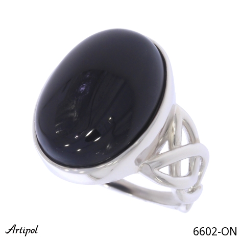Bague 6602-ON en Onyx noir véritable