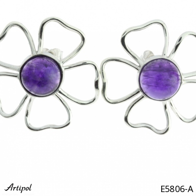 Earrings E5806-A with real Amethyst