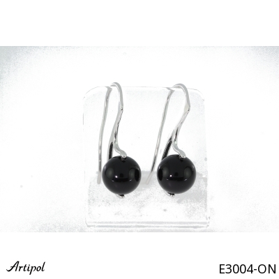 Boucles d'oreilles E3004-ON en Onyx noir véritable