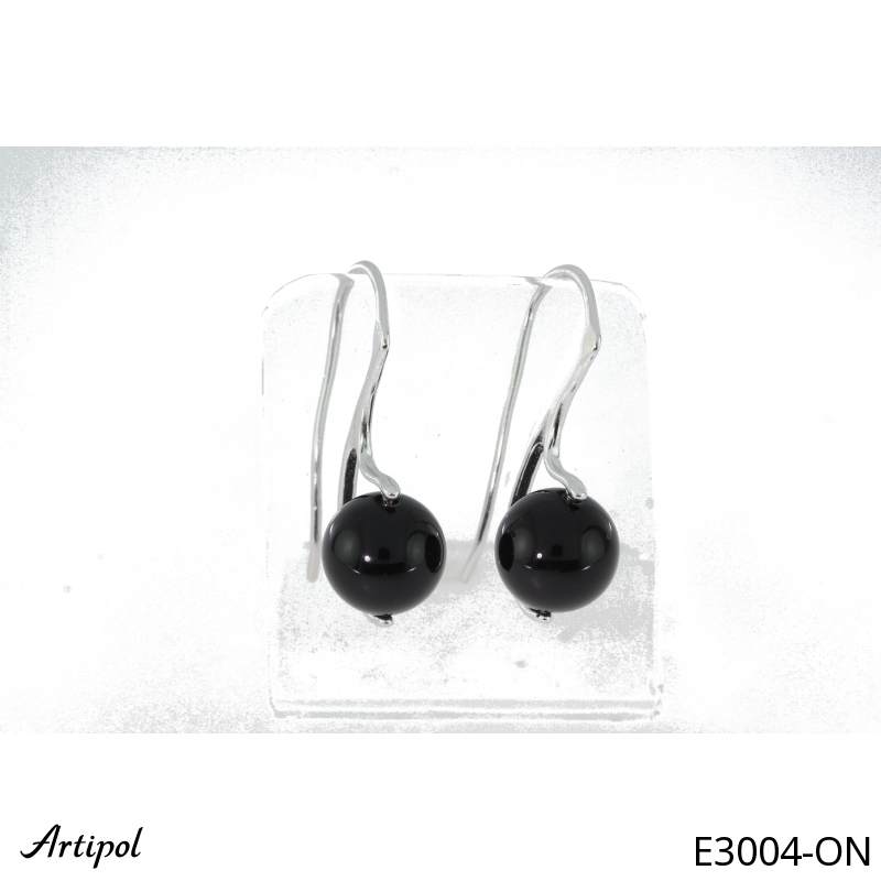 Earrings E3004-ON with real Black Onyx