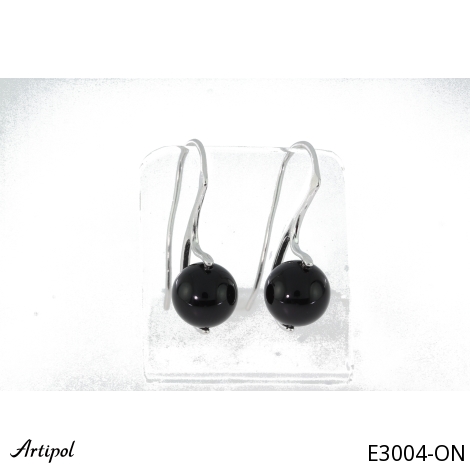 Boucles d'oreilles E3004-ON en Onyx noir véritable