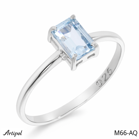 Ring M66-AQ with real Aquamarine