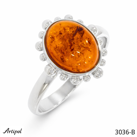 Ring 3036-B mit echter Bernstein