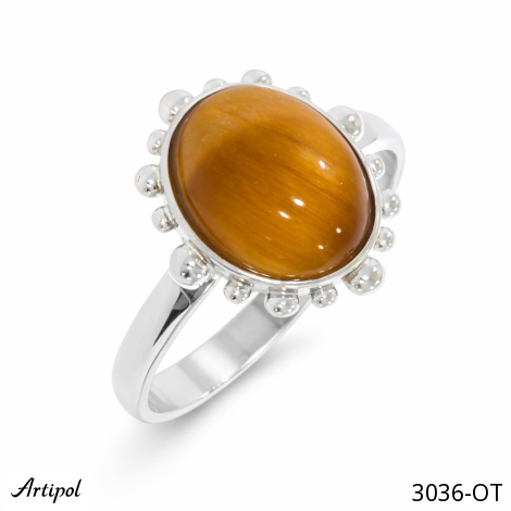 Bague 3036-OT en Oeil de tigre véritable