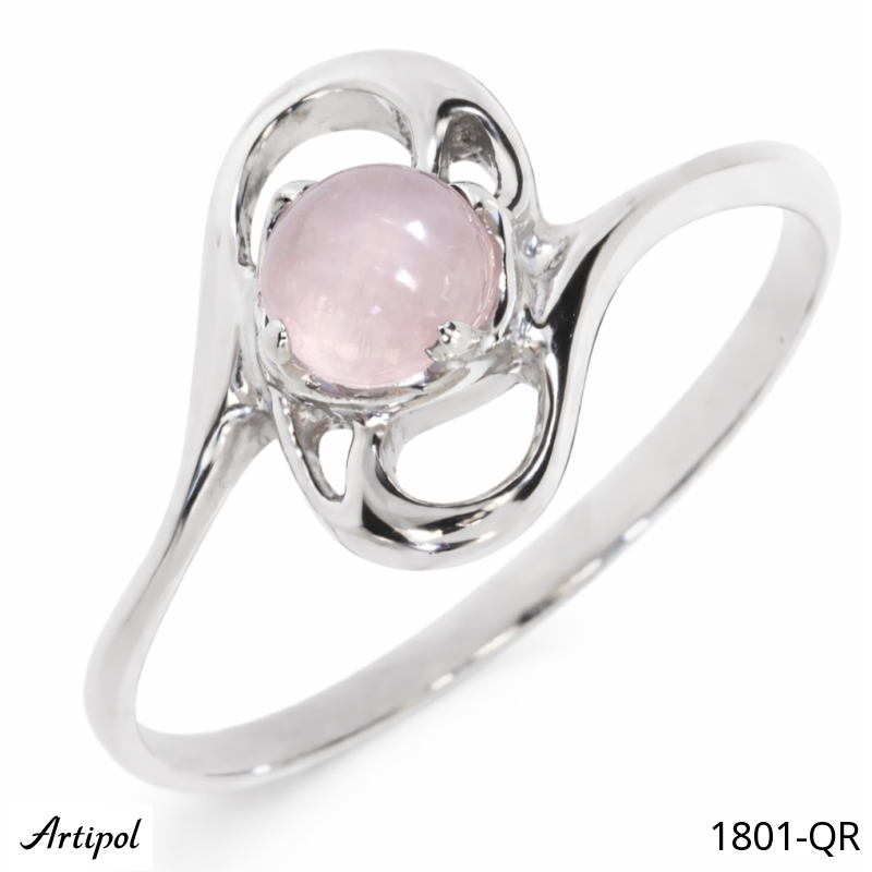 Ring 1801-QR with real Rose Quartz