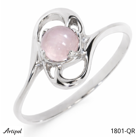 Ring 1801-QR mit echter Rosenquarz