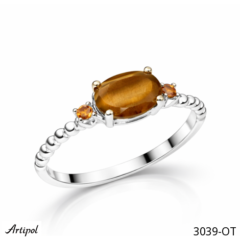 Bague 3039-OT en Oeil de tigre véritable