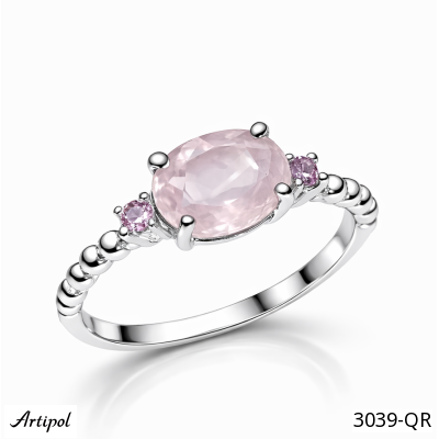 Bague 3039-QR en Quartz rose véritable