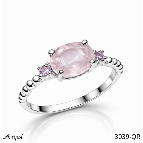Ring 3039-QR with real Rose Quartz