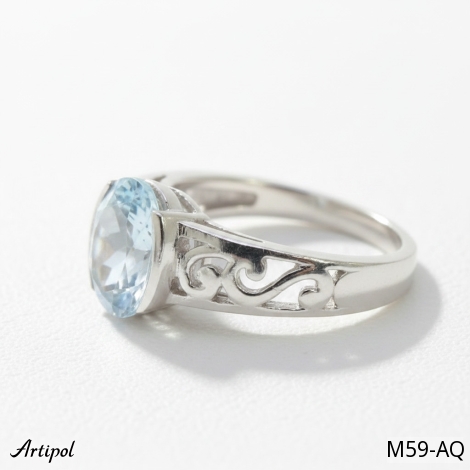 Ring M59-AQ with real Aquamarine