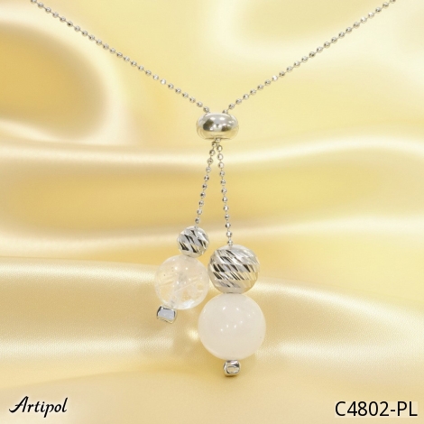 Necklace C4802-PL with real Moonstone