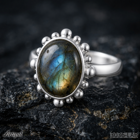 Ring 3036-LAB mit echter Labradorit