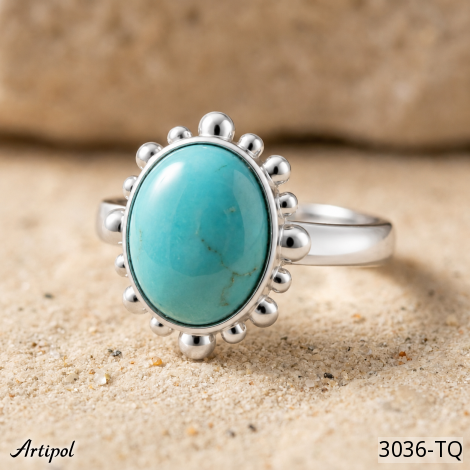 Bague 3036-TQ en Turquoise véritable