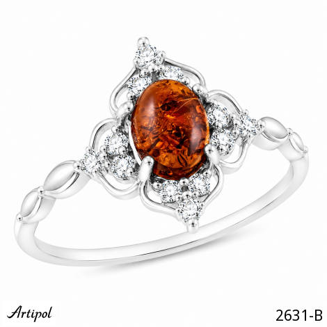 Ring 2631-B mit echter Bernstein