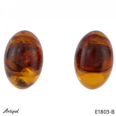 Earrings E1803-B with real Amber