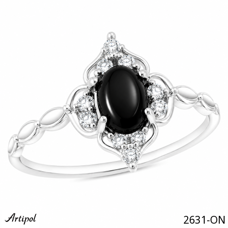 Bague 2631-ON en Onyx noir véritable