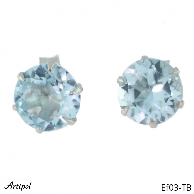 Earrings EF03-TB with real Blue topaz